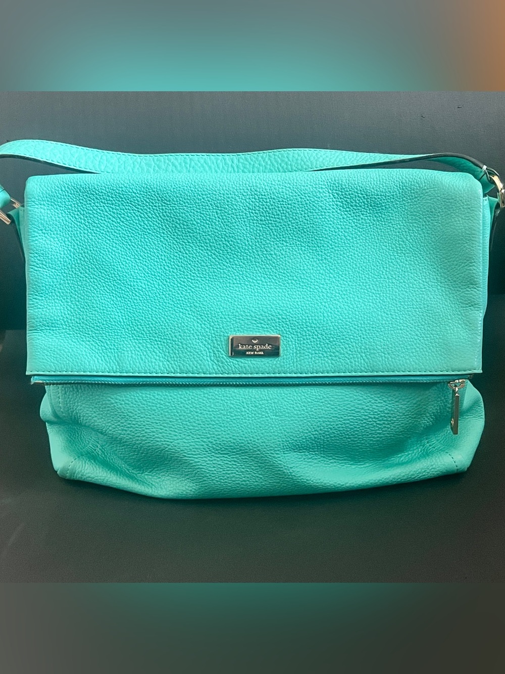 Kate Spade Cobble Hill Little Minka Turquoise Pebbled Leather Crossbody